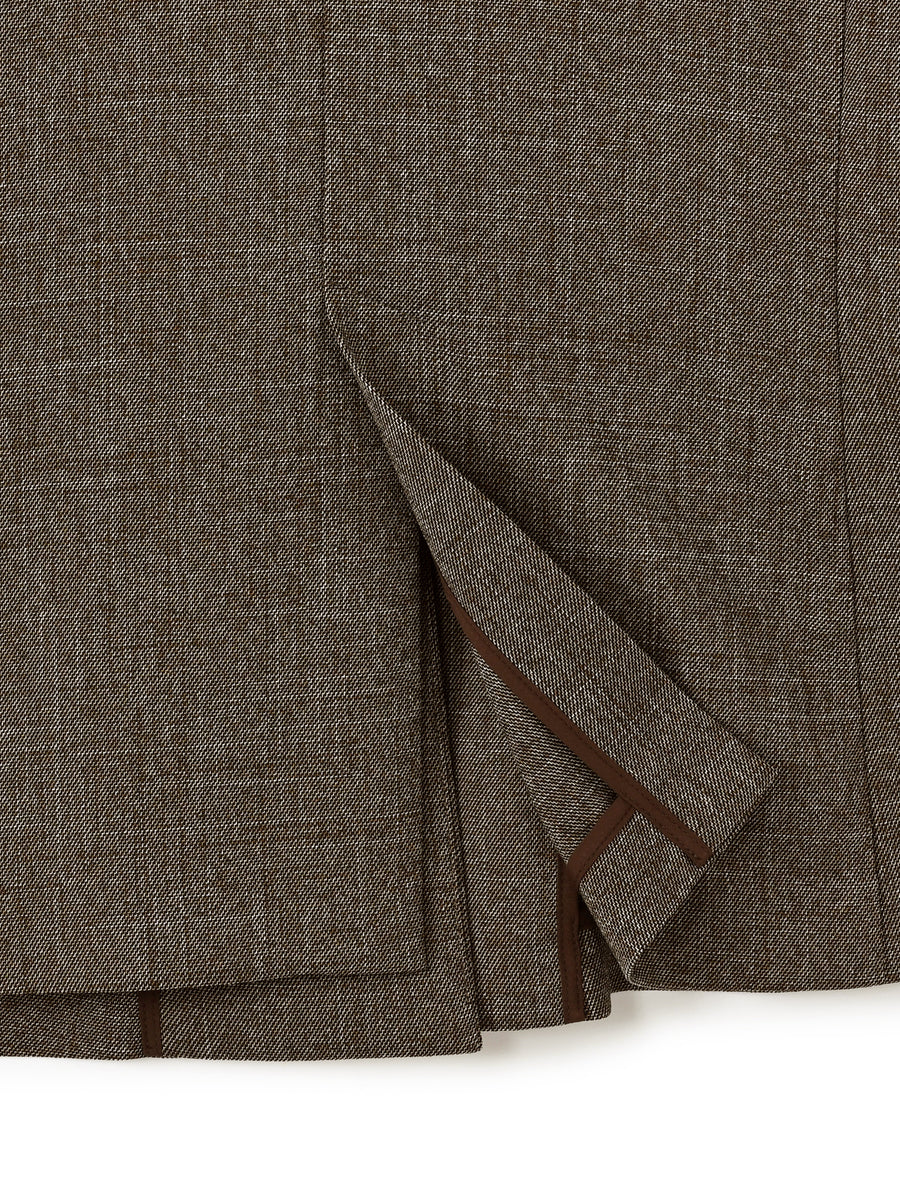 ベルト付きノーカラージャケット　[通常]