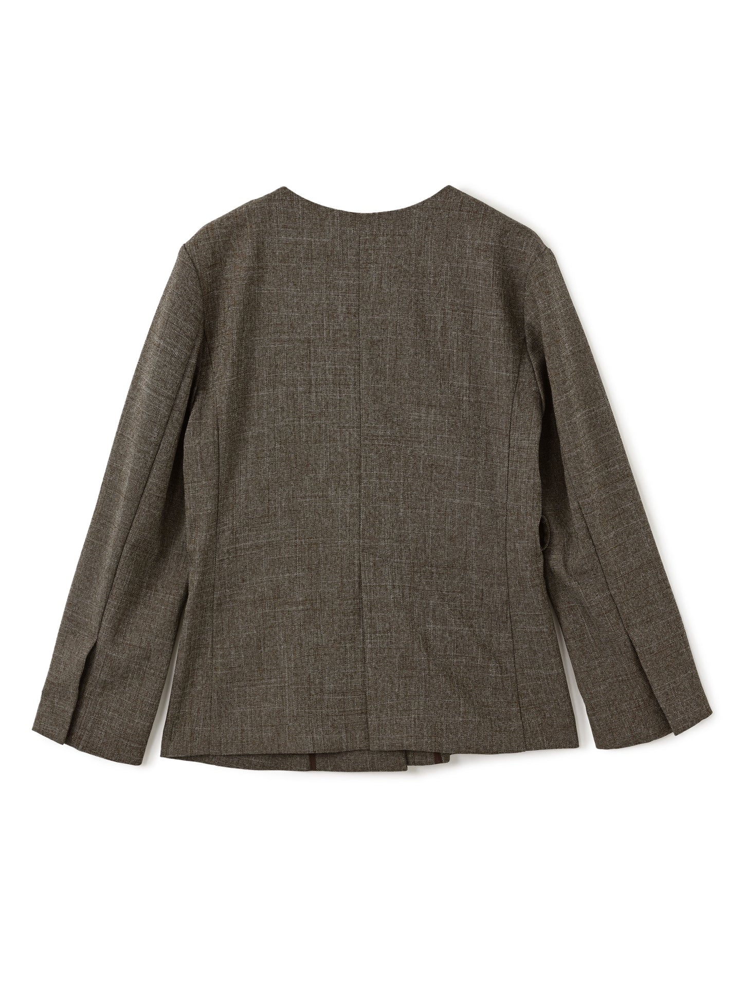 ベルト付きノーカラージャケット　[通常]