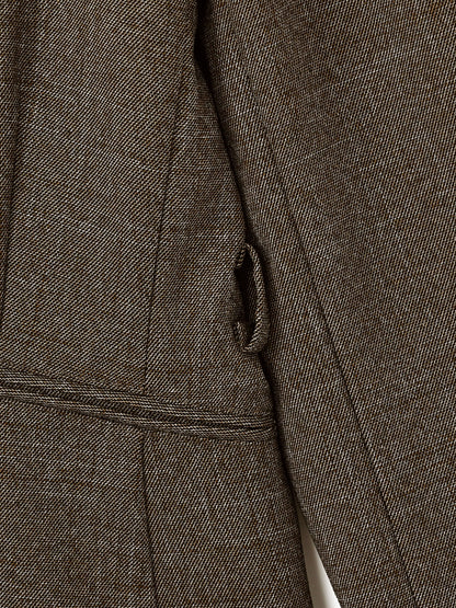 ベルト付きノーカラージャケット　[通常]