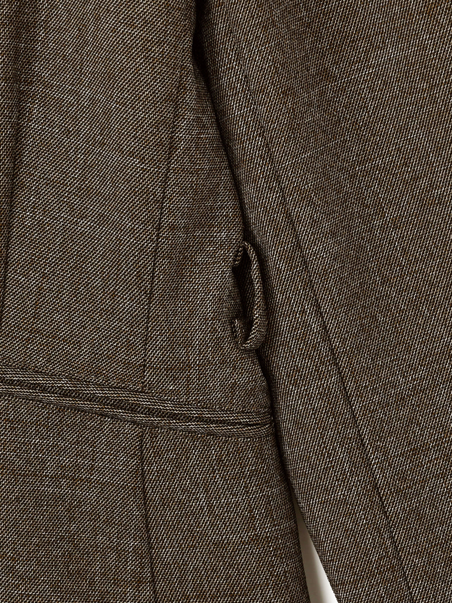 ベルト付きノーカラージャケット　[通常]