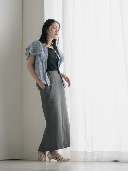 【COHINA MADE WITH LIBERTY FABRIC】ラッフルスリーブブラウス　[通常]