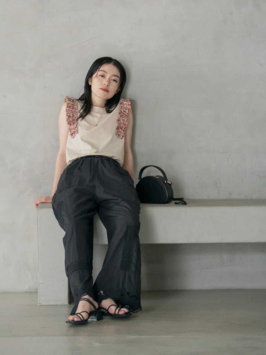 【COHINA MADE WITH LIBERTY FABRIC】フリルスリーブカットソー　[通常]