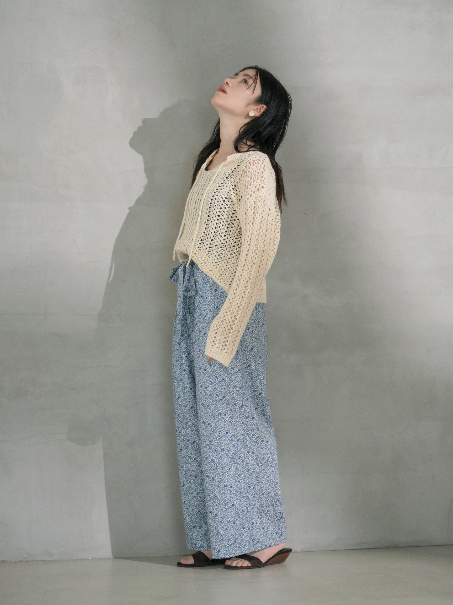 【COHINA MADE WITH LIBERTY FABRIC】リボンベルトイージーパンツ-short & regular　[通常]