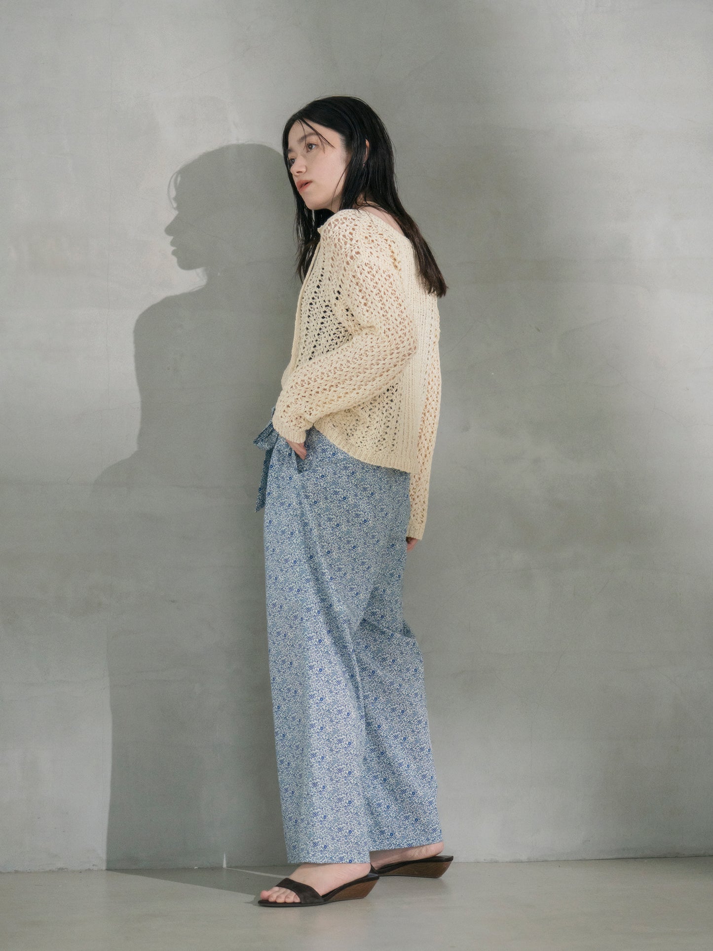 【COHINA MADE WITH LIBERTY FABRIC】リボンベルトイージーパンツ-short & regular　[通常]