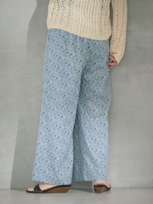 【COHINA MADE WITH LIBERTY FABRIC】リボンベルトイージーパンツ-short & regular　[通常]
