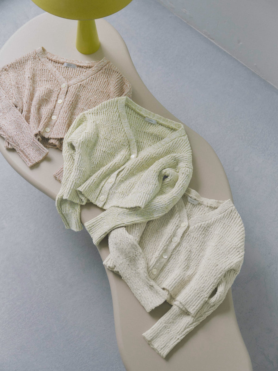 スラブミックススパンコールカーディガン　[通常]