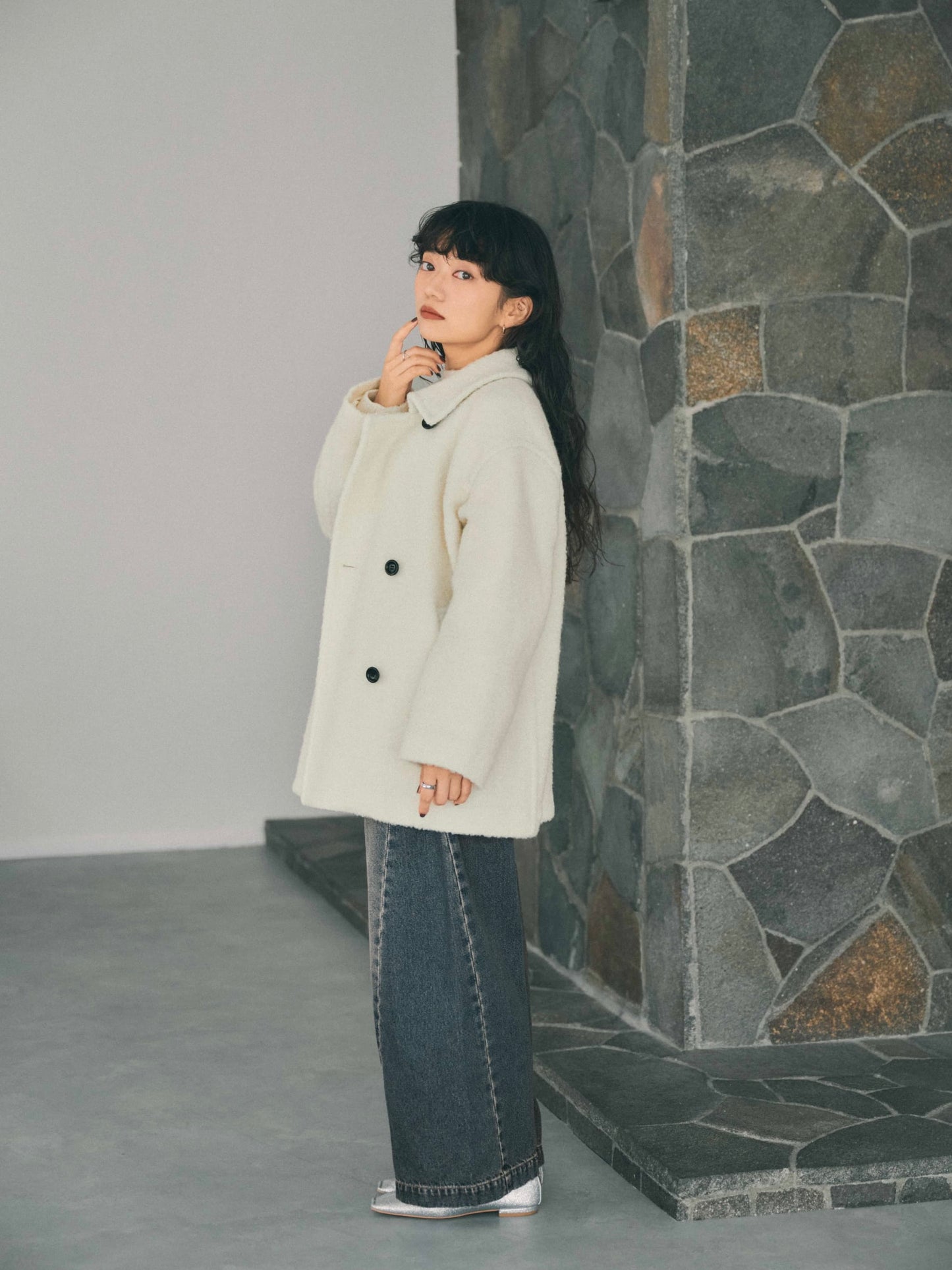 ウールループダブルコート　[通常]