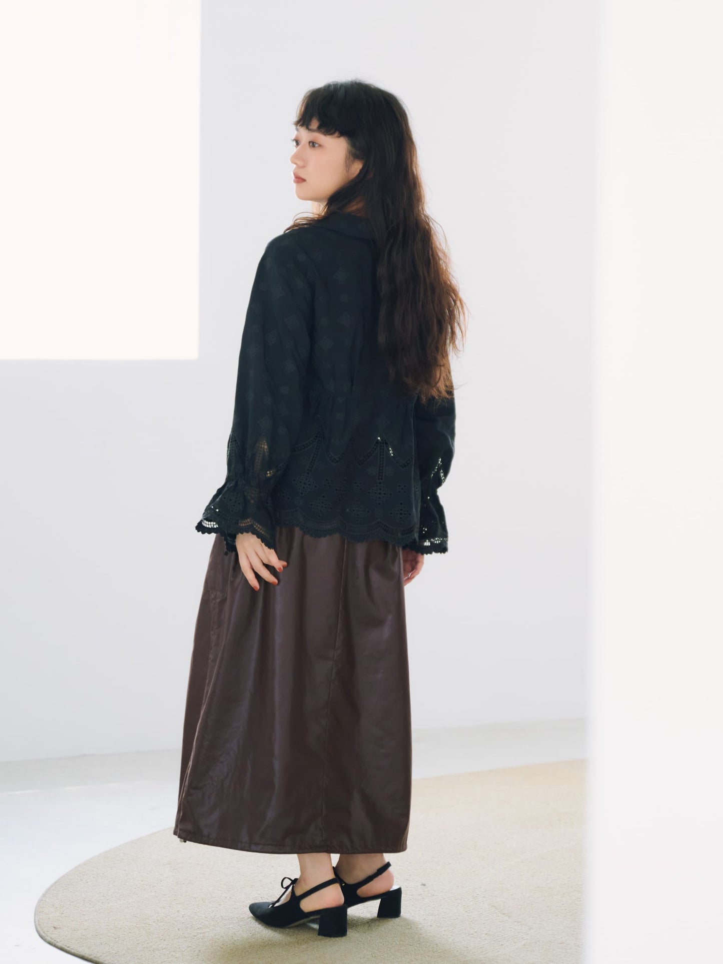 エンブロイダリーリボンスリーブブラウス　[通常]