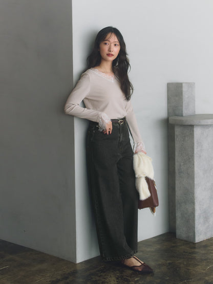 ＜CLASSY.掲載＞KUROKI DENIM フレアワイド-short & regular　[通常]