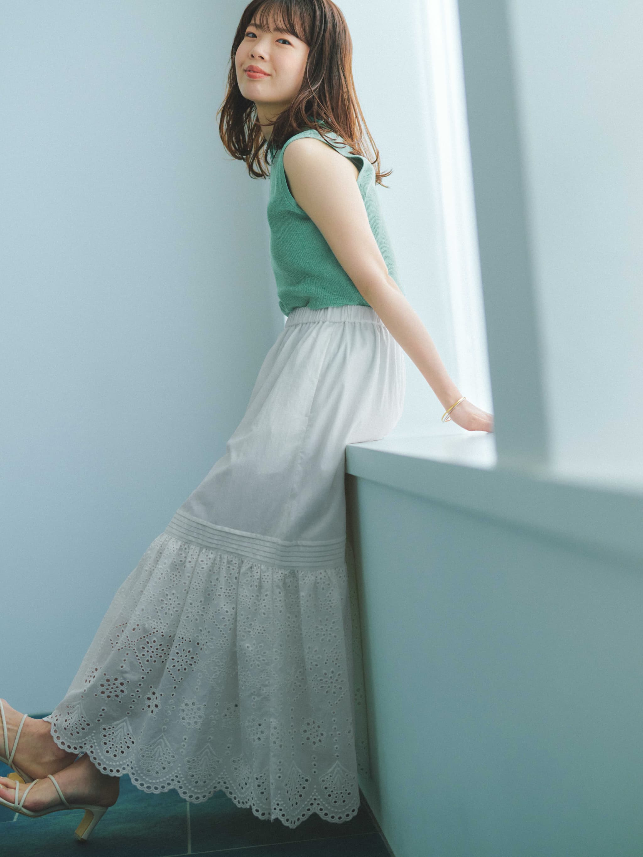 ベーシックサマーノースリーブニット | 小柄・低身長女性向け