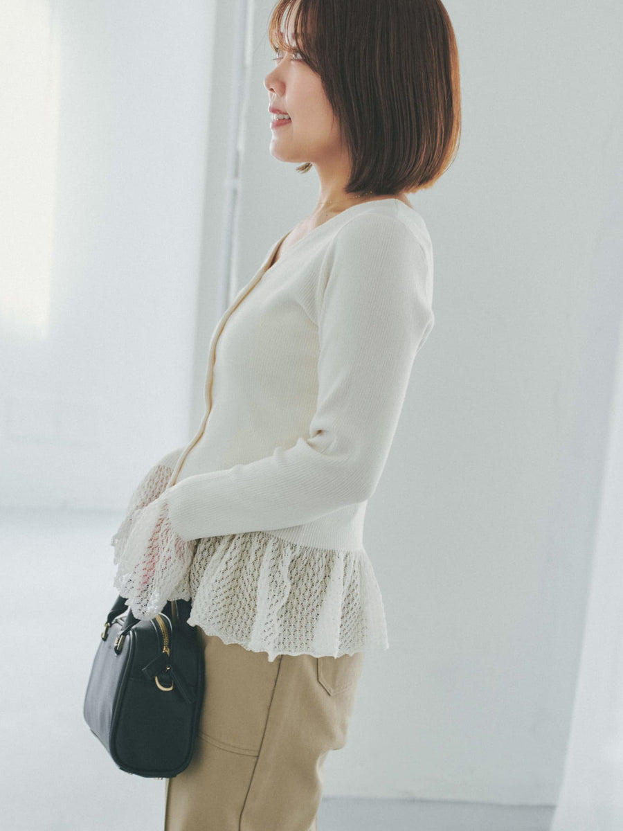 2wayレースぺプラムトップス　[通常]