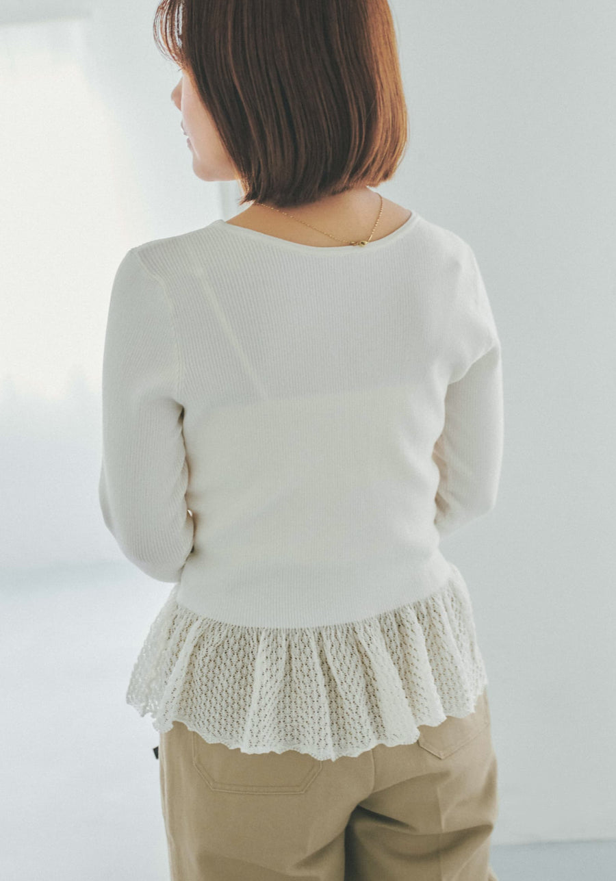 2wayレースぺプラムトップス　[通常]