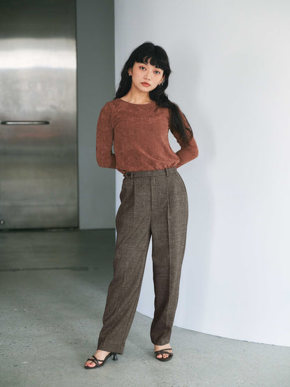 ナローベルトタックテーパードパンツ　[通常]