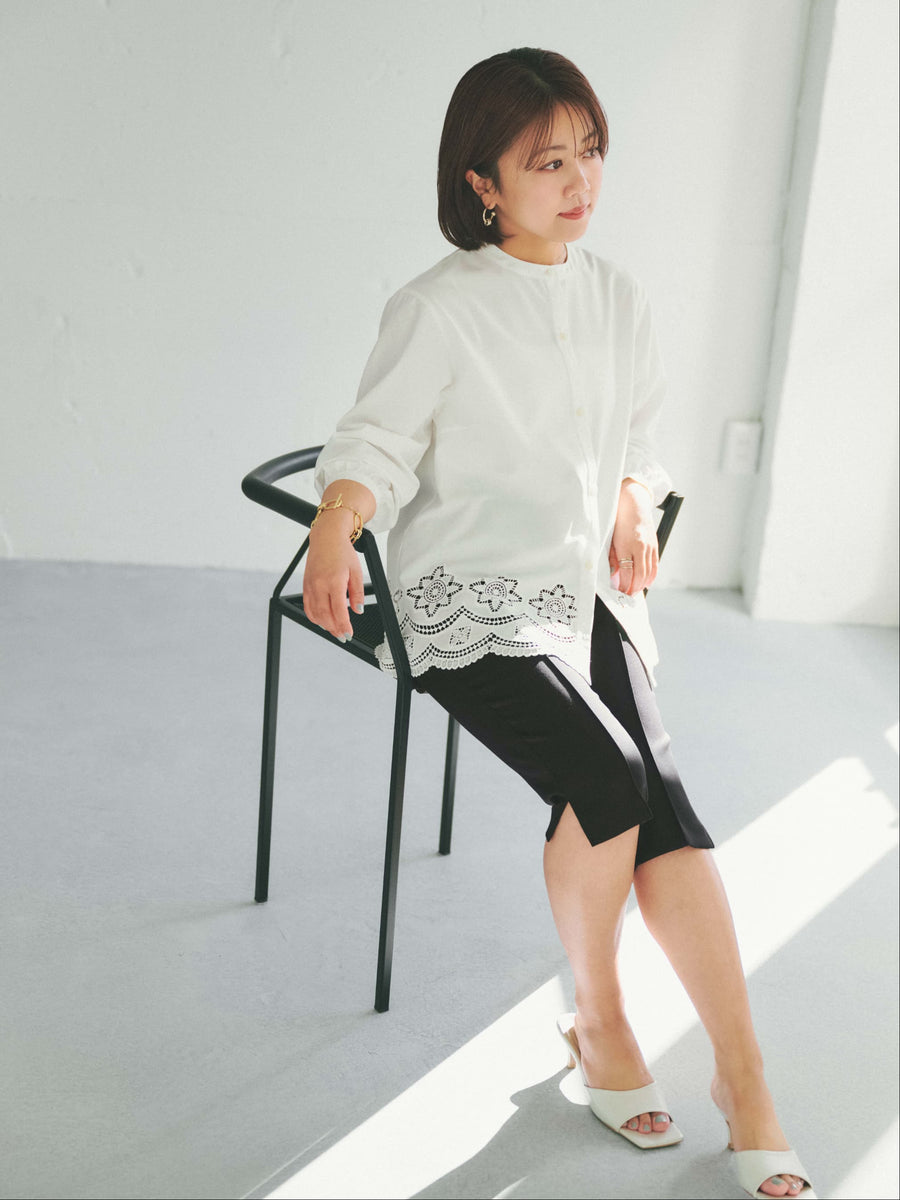 カットワークヘムブラウス　[通常]