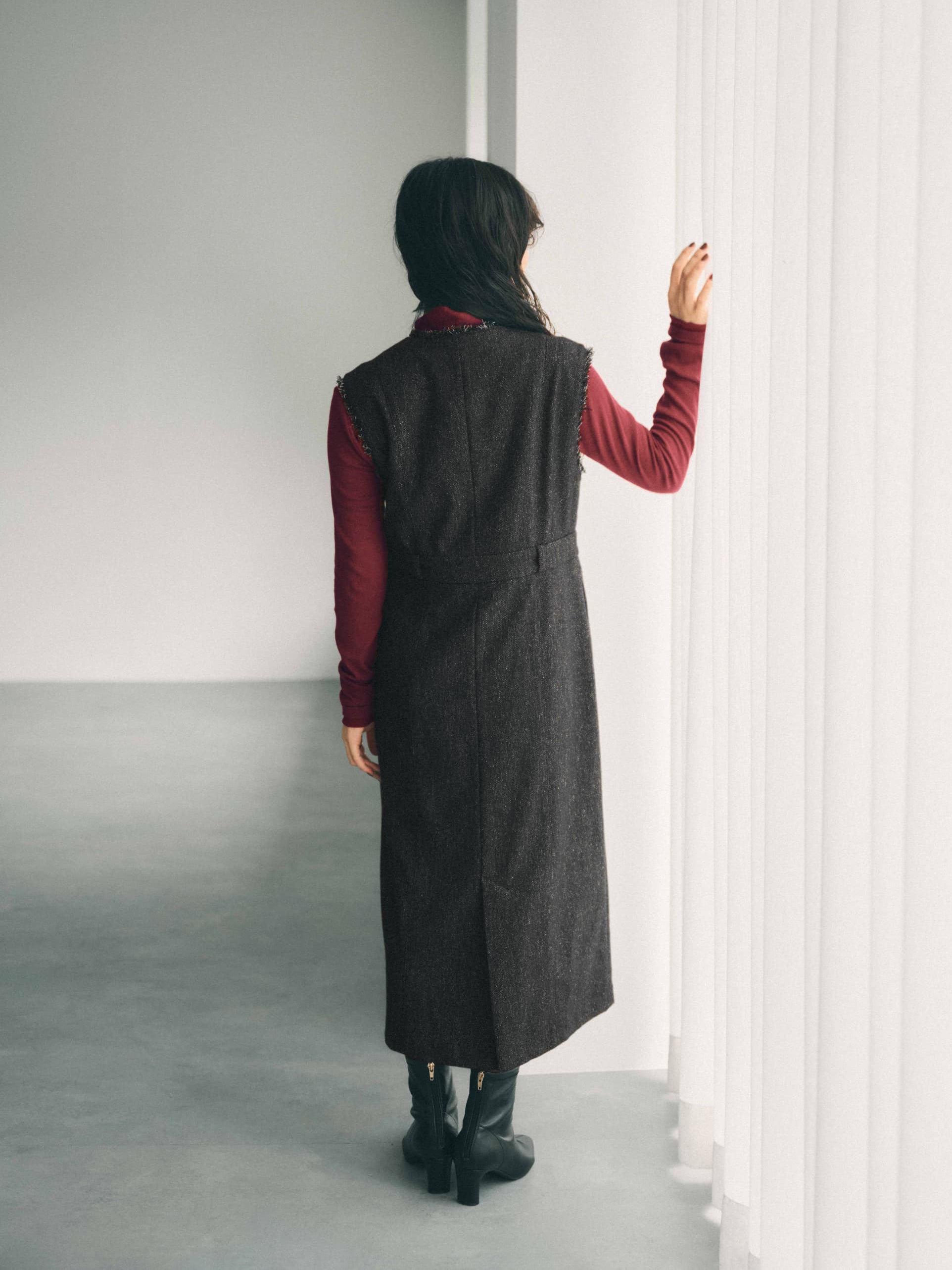 ウールツイードジャンパースカート-short & regular | 小柄・低身長