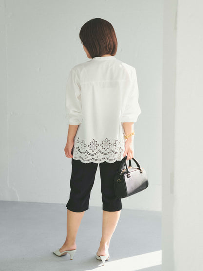 カットワークヘムブラウス　[通常]