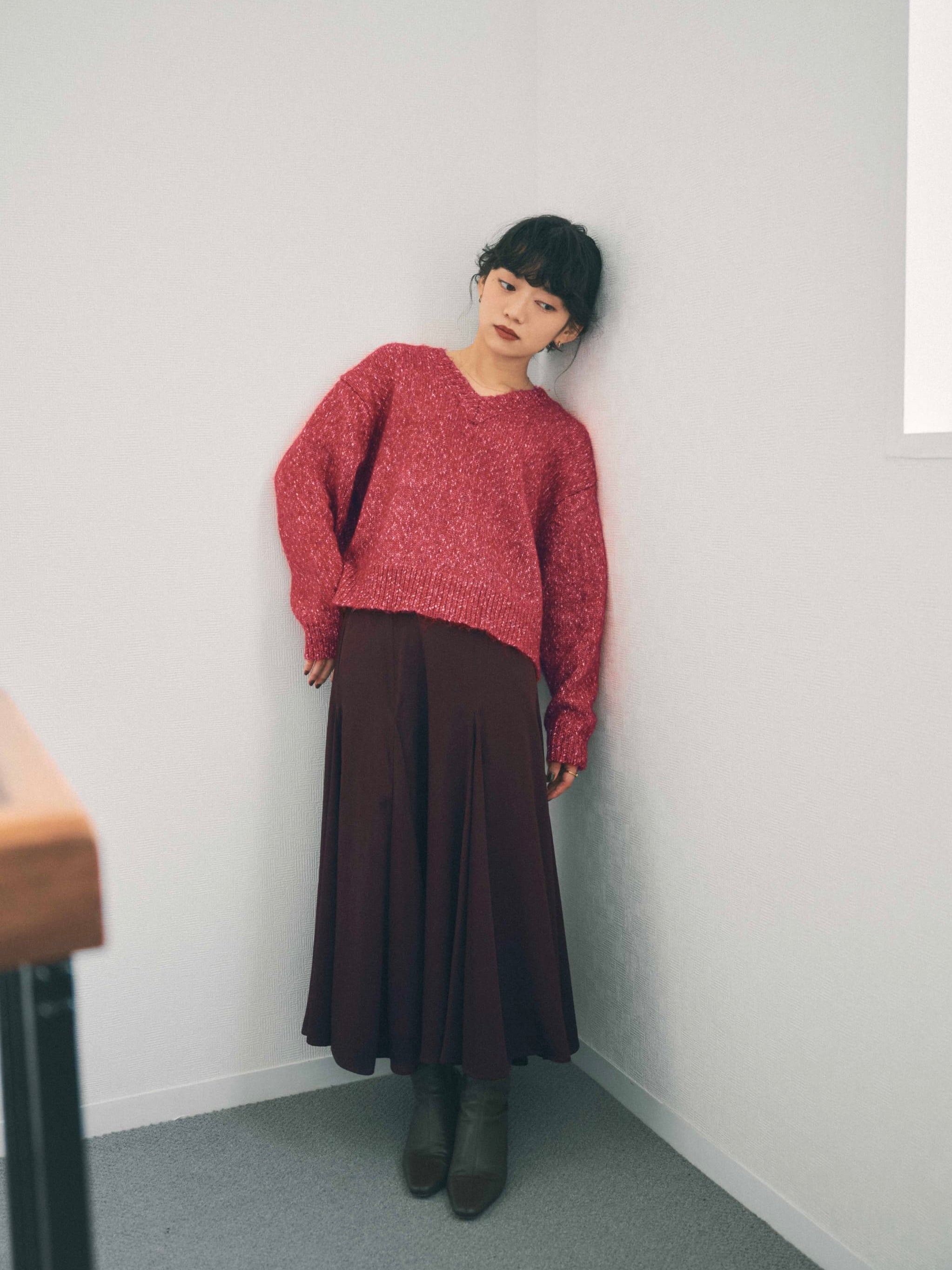 グロッシーボリュームフレアスカート | 小柄・低身長女性向け