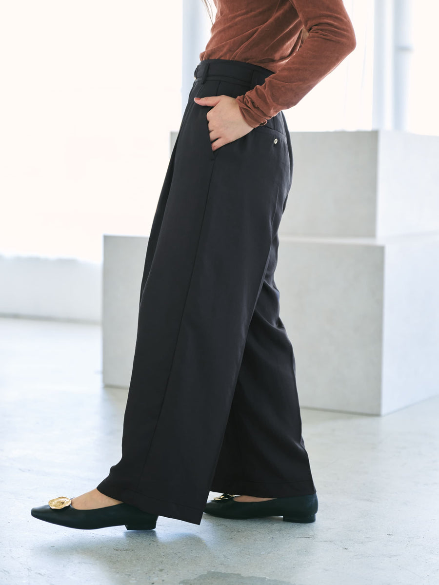 ブライトツイルタックワイドパンツ　[通常]
