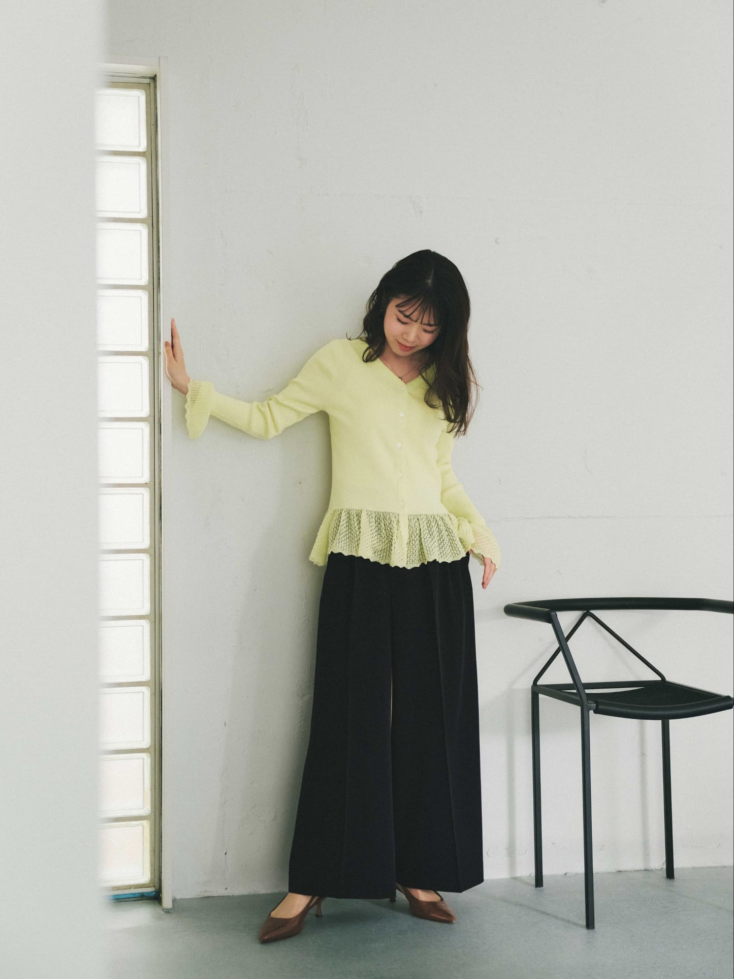 とろみツータックワイドパンツ-short & regular　[通常]