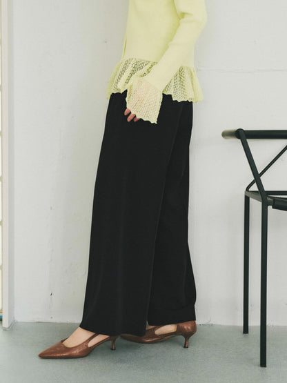 とろみツータックワイドパンツ-short & regular　[通常]