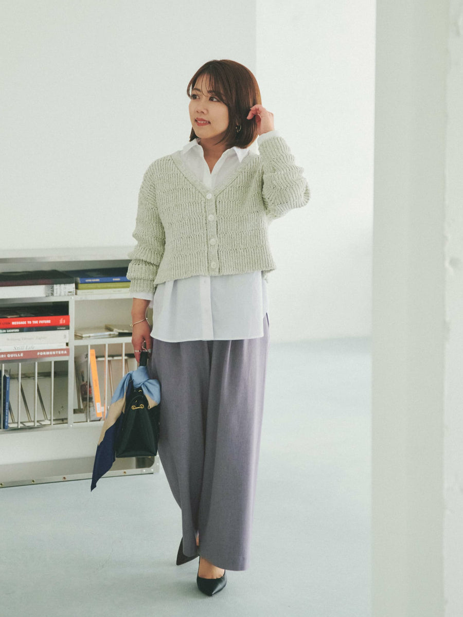 スラブミックススパンコールカーディガン　[通常]