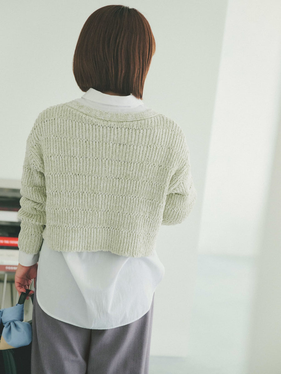 スラブミックススパンコールカーディガン　[通常]