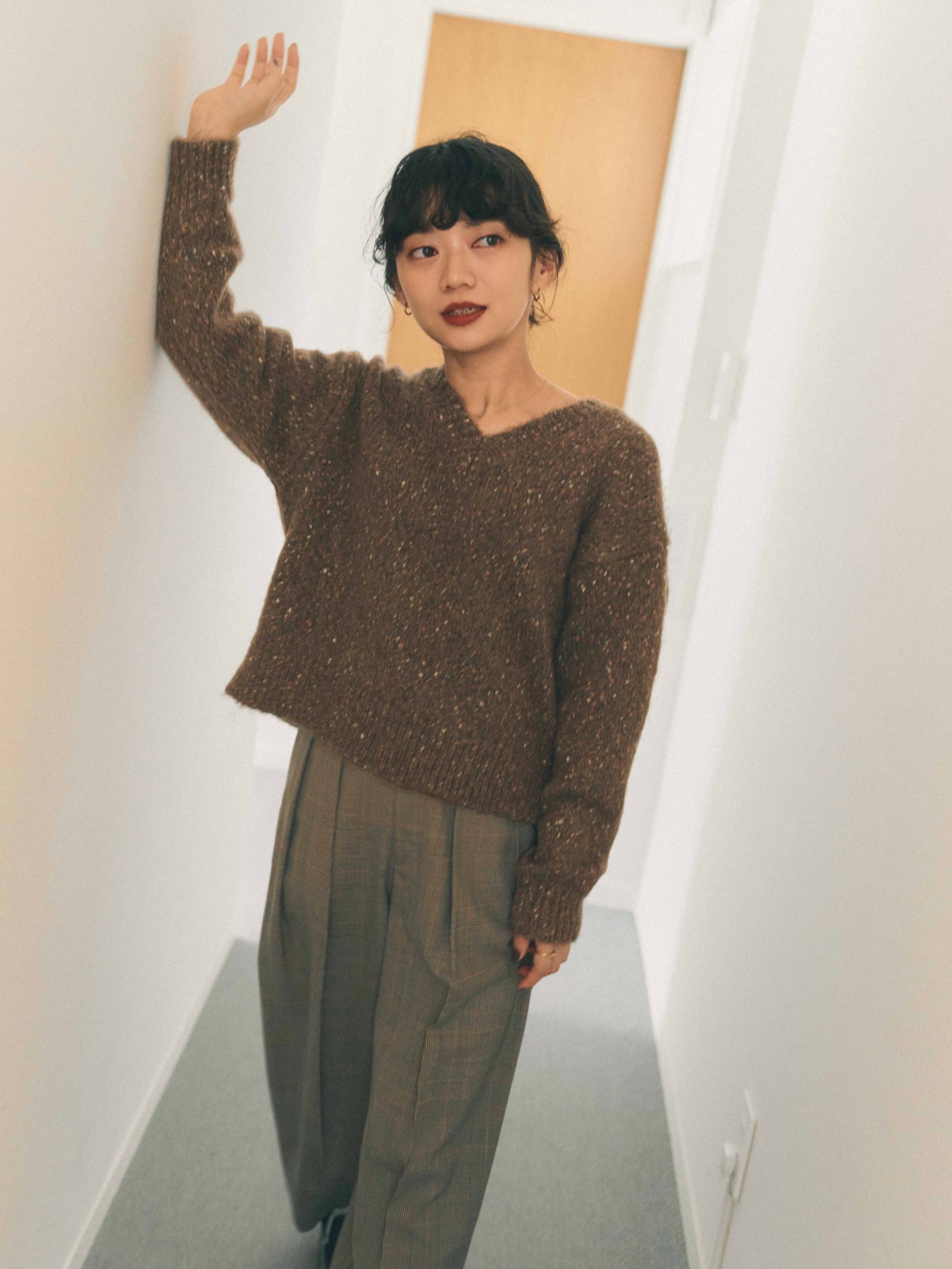 ウールツイル2タックスラックス | 小柄・低身長女性向けファッション