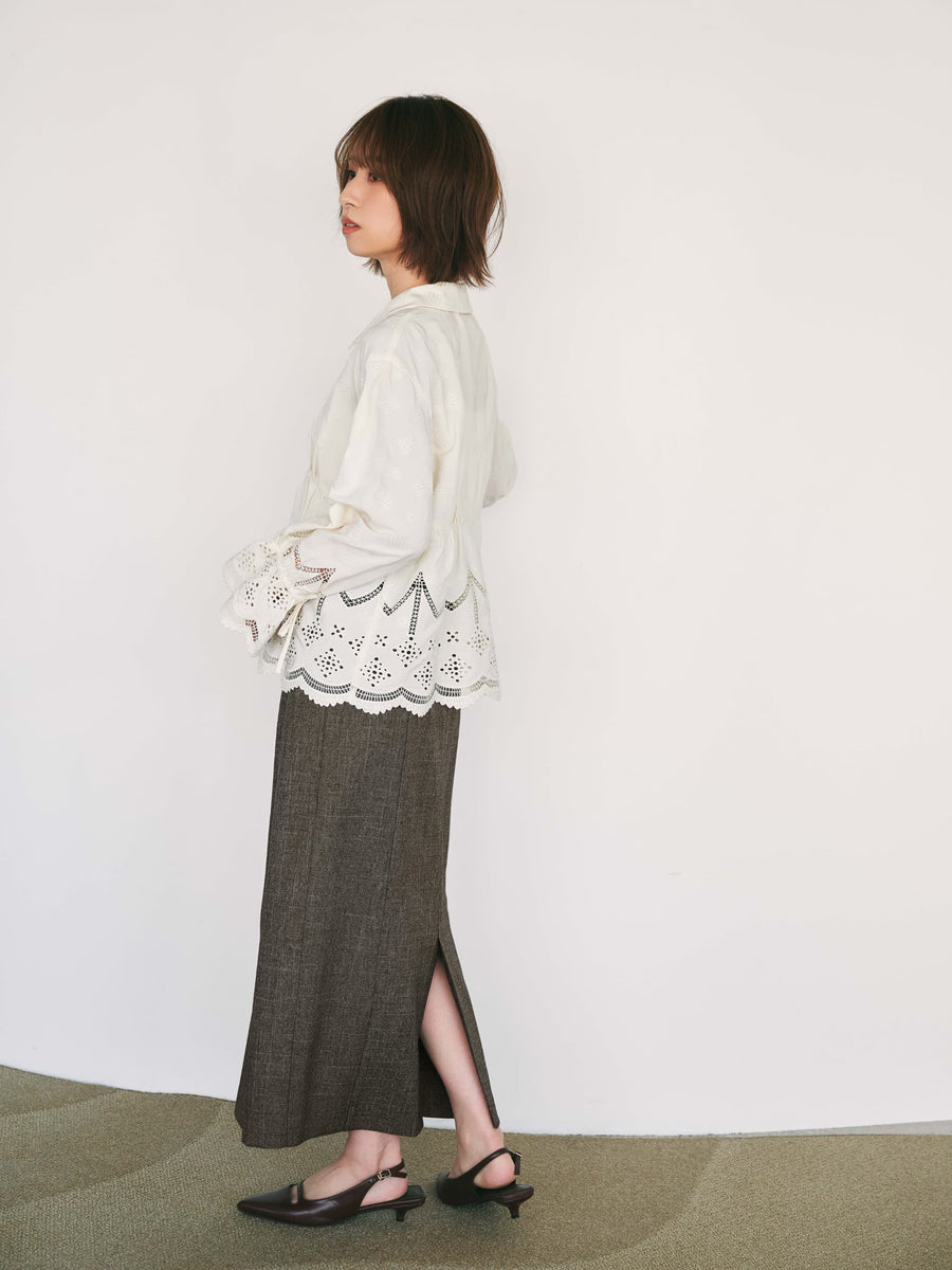 エンブロイダリーリボンスリーブブラウス　[通常]