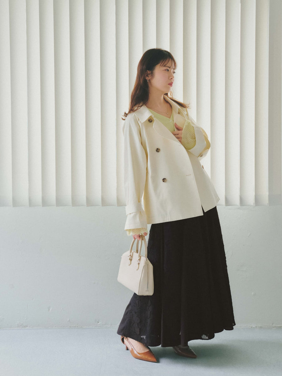 バックタックミドルトレンチコート　[通常]