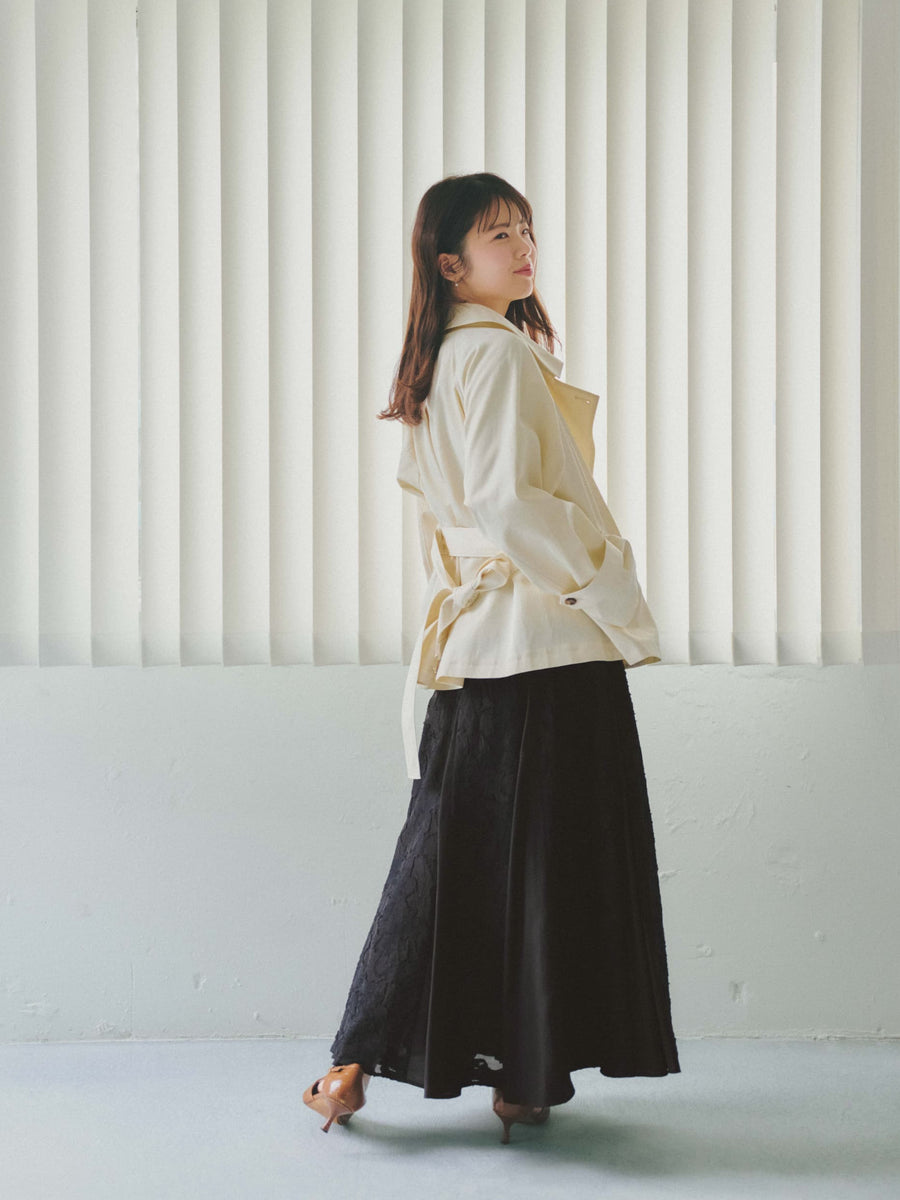 バックタックミドルトレンチコート　[通常]