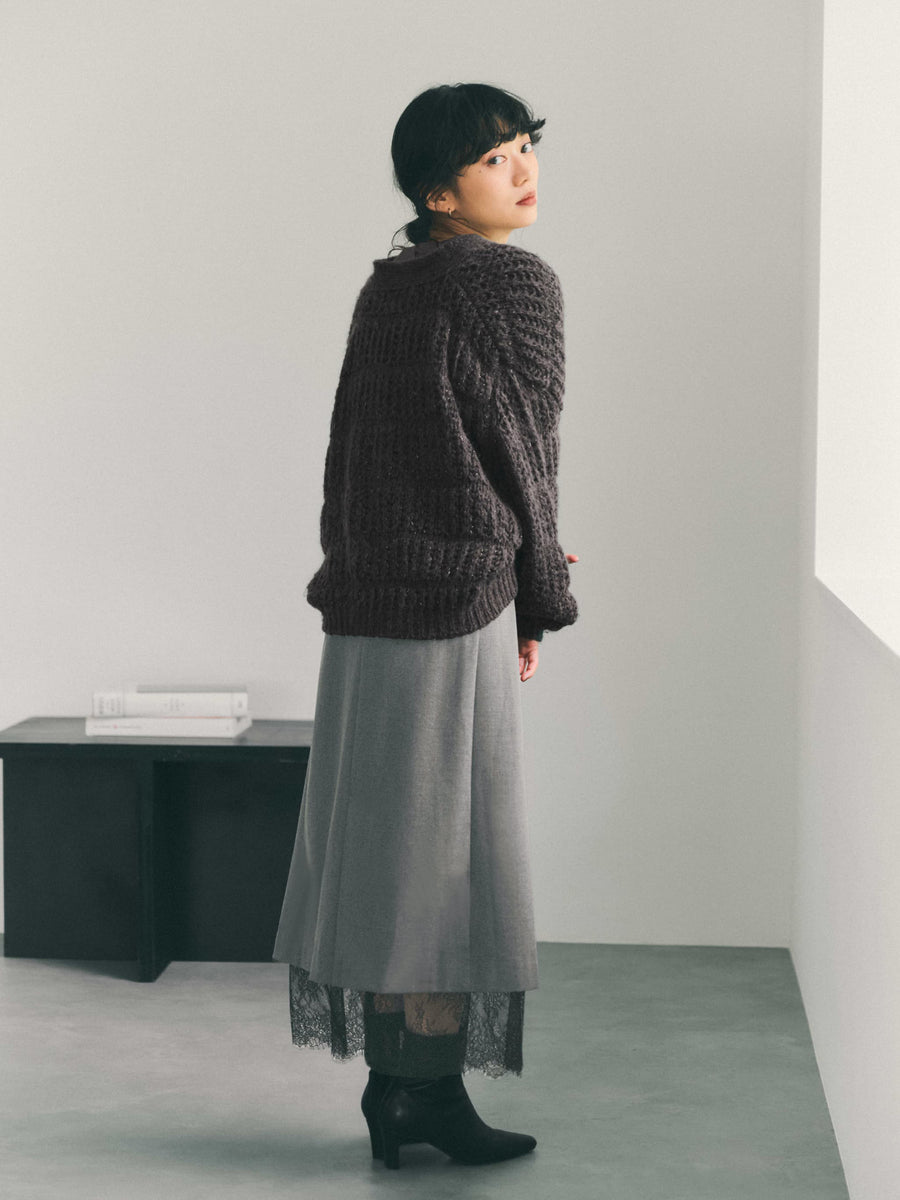 ラメミックスローゲージカーディガン　[通常]