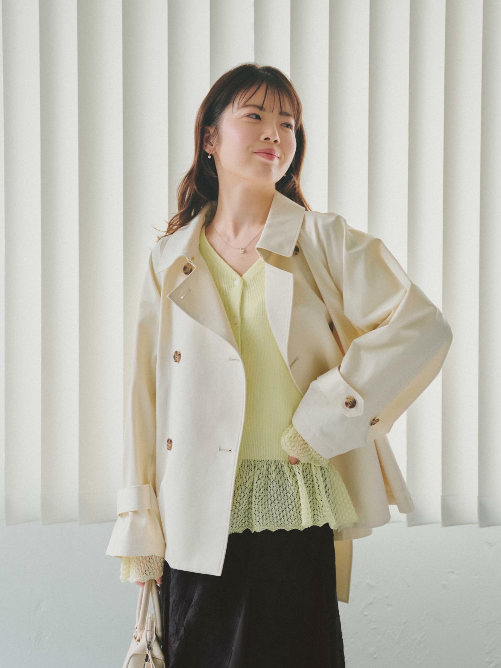 バックタックミドルトレンチコート | 小柄・低身長女性向け