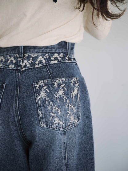 エンブロイダリーカーブデニム-short & regular　[通常]