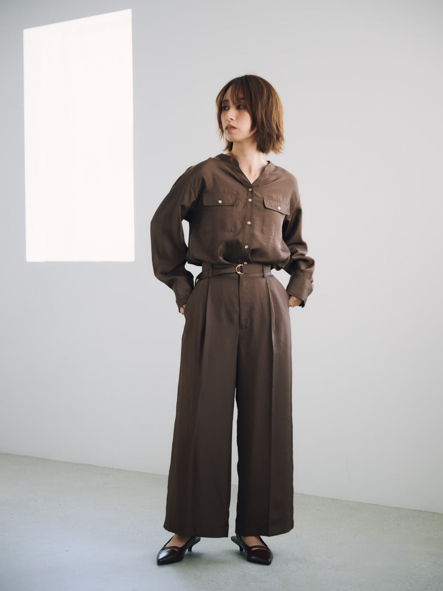 ブライトツイルタックワイドパンツ　[通常]