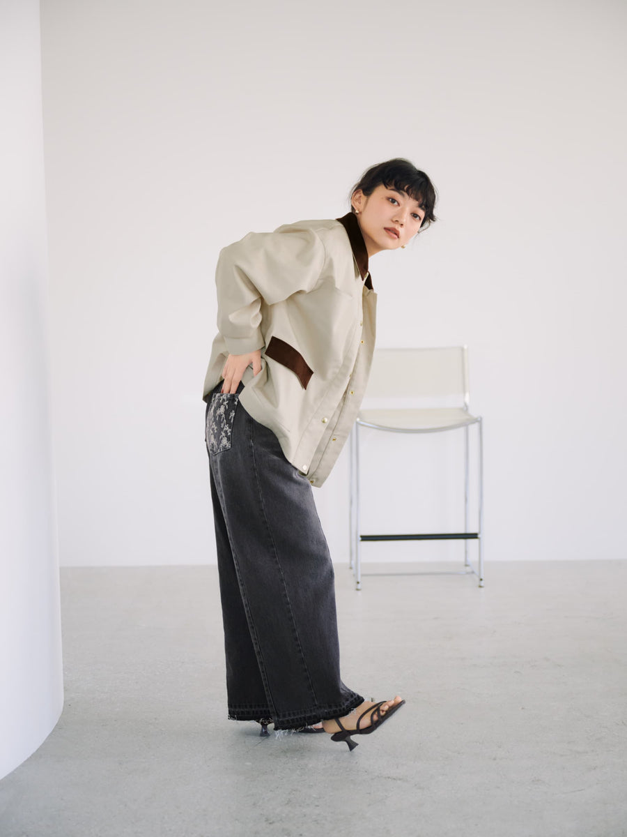 エンブロイダリーカーブデニム-short & regular　[通常]