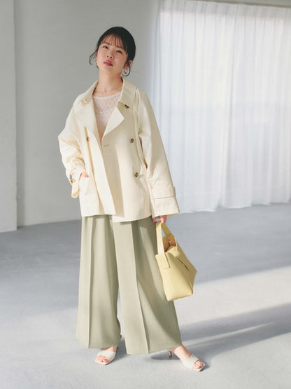 とろみツータックワイドパンツ-short & regular　[通常]