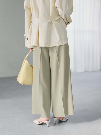 とろみツータックワイドパンツ-short & regular　[通常]