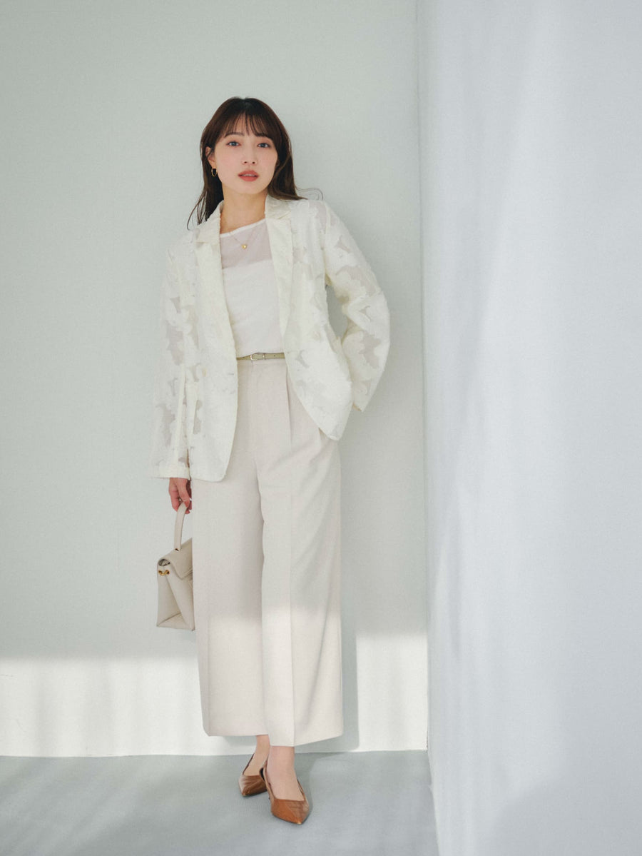 とろみツータックワイドパンツ-short & regular　[通常]