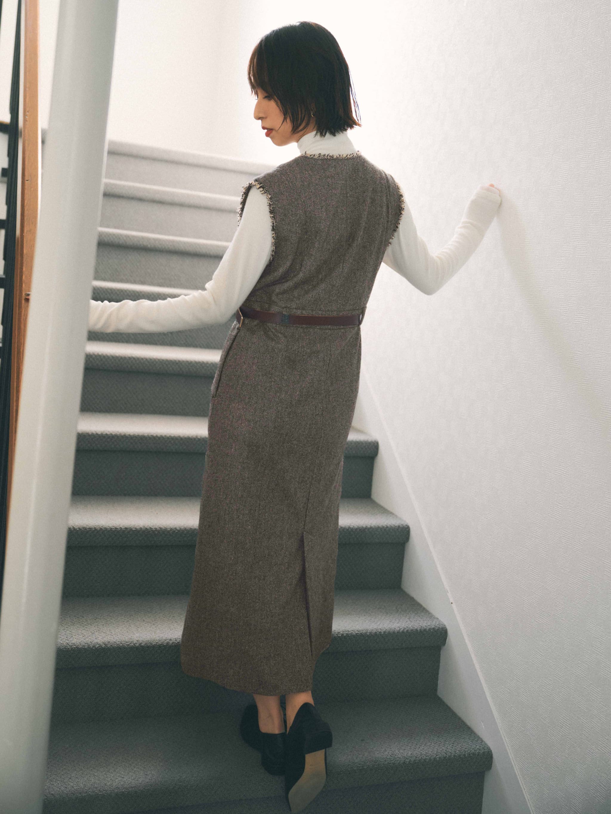 ウールツイードジャンパースカート-short & regular | 小柄・低身長