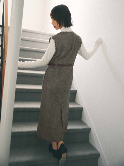 ウールツイードジャンパースカート-short & regular　[通常]