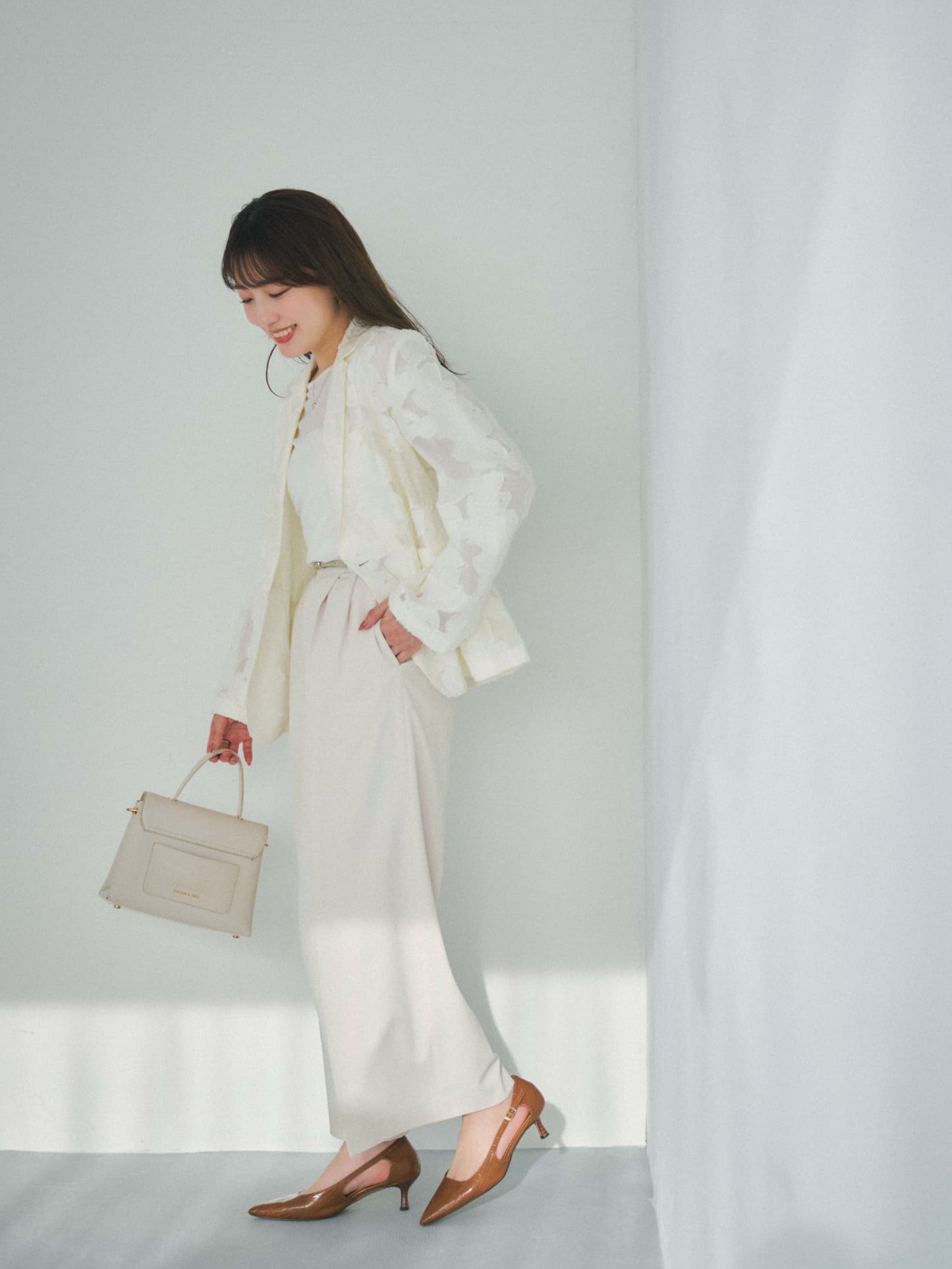 とろみツータックワイドパンツ-short & regular　[通常]