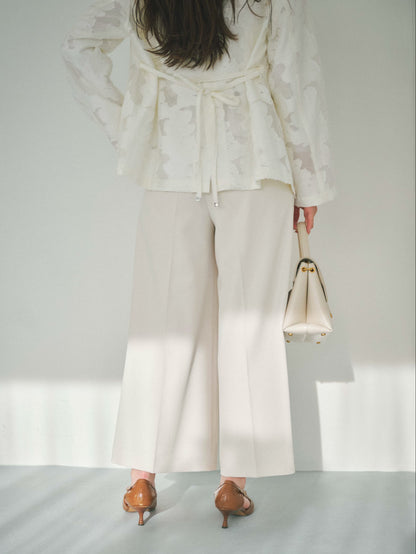 とろみツータックワイドパンツ-short & regular　[通常]