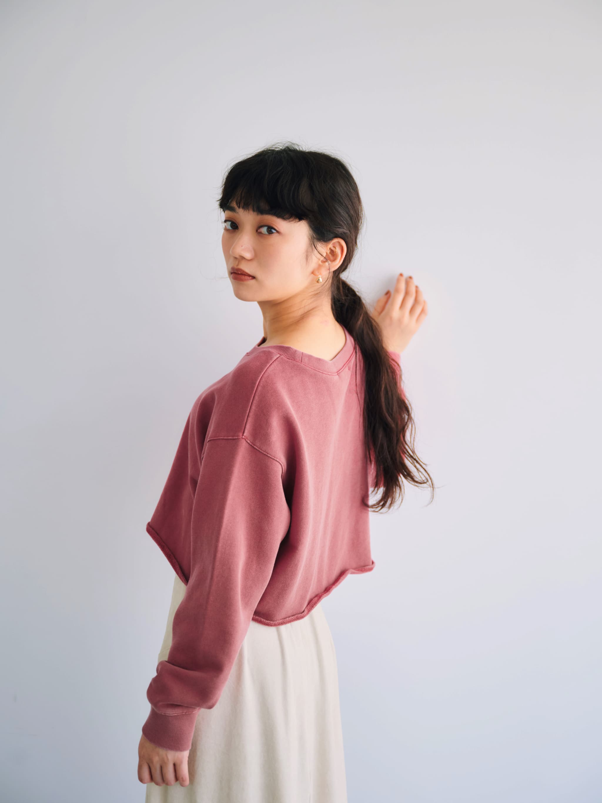 クロップドスウェットプルオーバー | 小柄・低身長女性向け