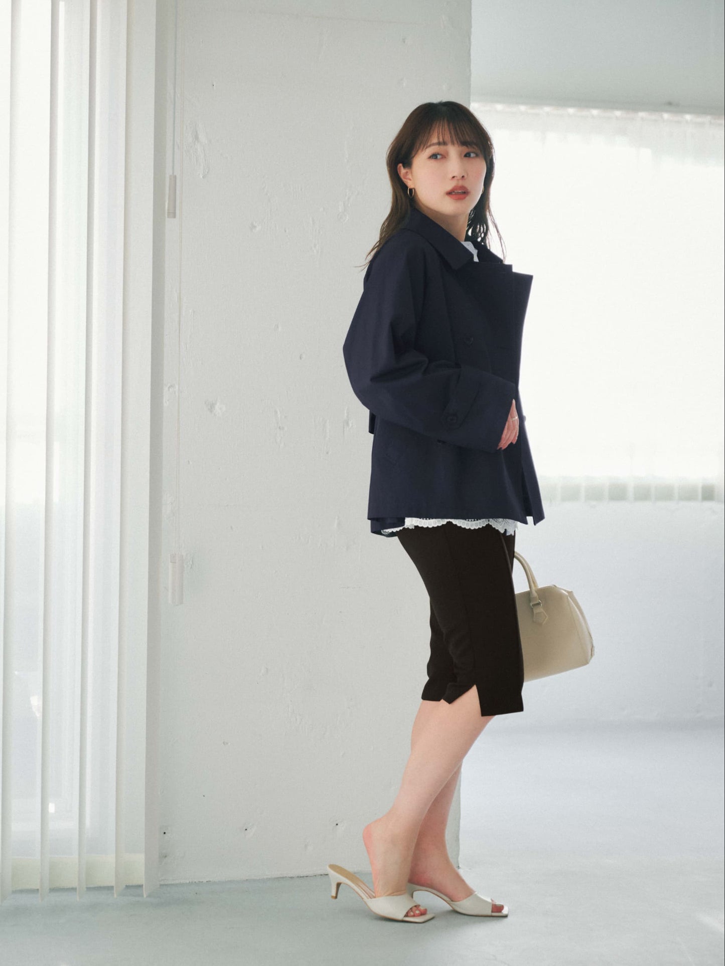 バックタックミドルトレンチコート　[通常]