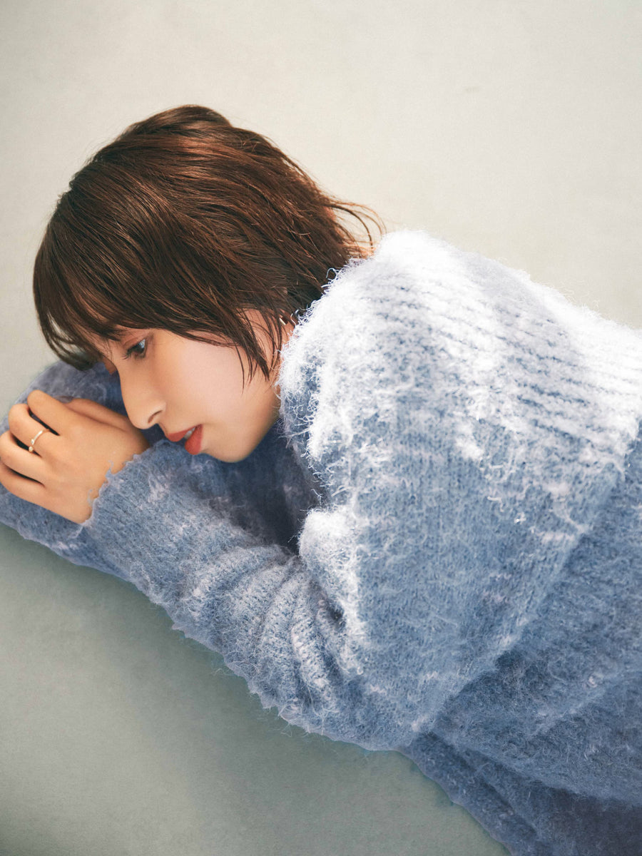 カスリ柄あぜ編みニット　[通常]