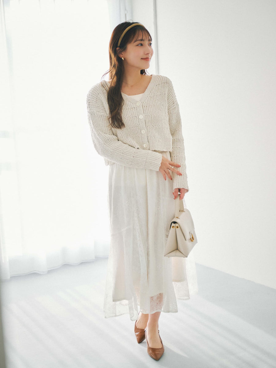 スラブミックススパンコールカーディガン　[通常]