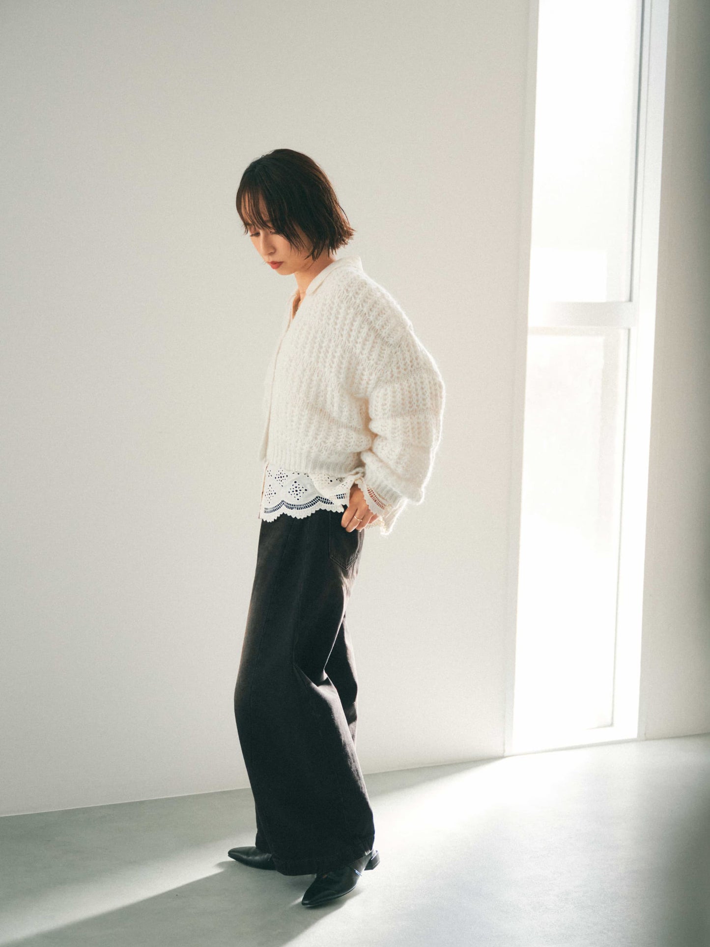 ラメミックスローゲージカーディガン　[通常]