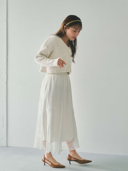 スラブミックススパンコールカーディガン　[通常]