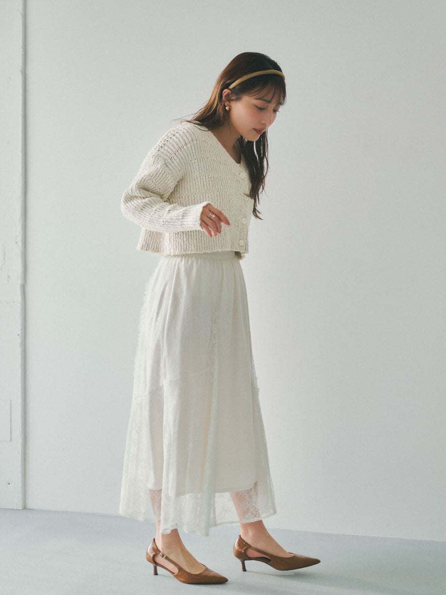 スラブミックススパンコールカーディガン　[通常]