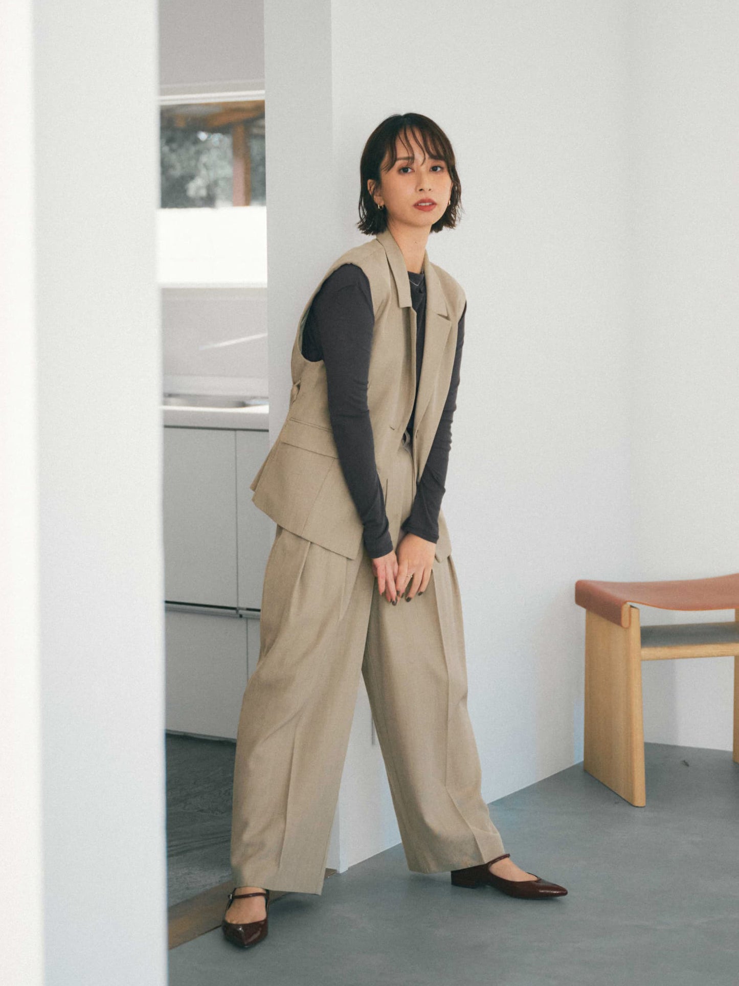 ウールツイルシングルテーラードジレ　[通常]